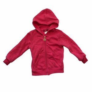 Coney Island Baby Girls Pink Hoodie‎ Jacket Size 12M Heart Zipper Detail